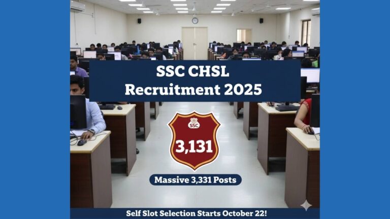 SSC CHSL Recruitment 2025: 3,131 Posts – Self Slot Selection Starts October 22!