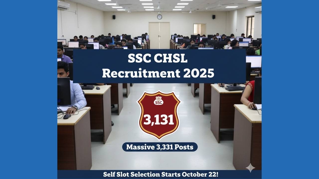 SSC CHSL Recruitment 2025: 3,131 Posts – Self Slot Selection Starts October 22!