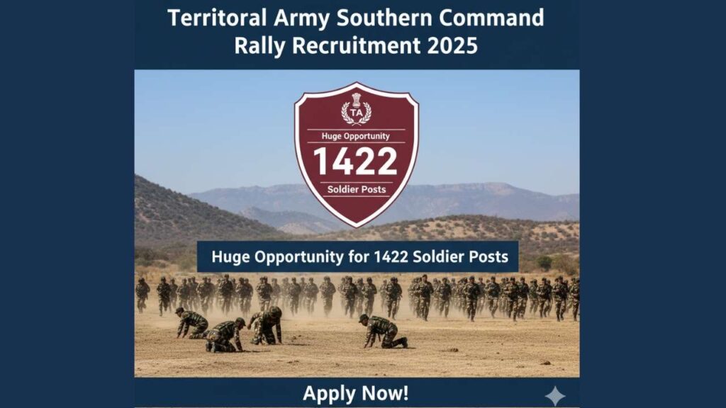 Territorial Army Southern Command Rally Recruitment 2025: Huge Opportunity for 1422 Soldier Posts