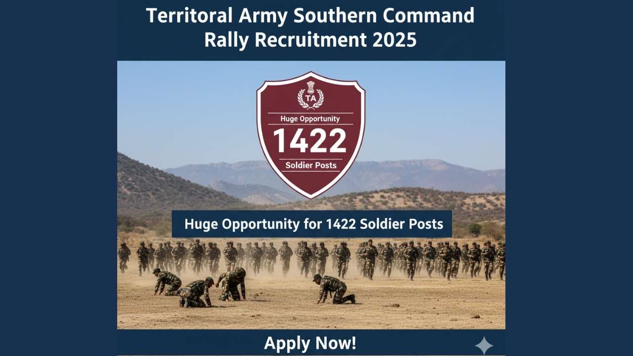 Territorial Army Southern Command Rally Recruitment 2025: Huge Opportunity for 1422 Soldier Posts