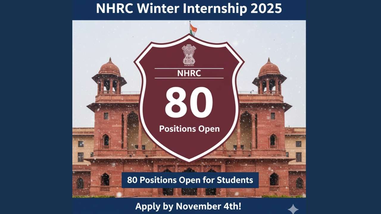 NHRC Winter Internship 2025: 80 Positions Open for Students – Apply by November 4th!