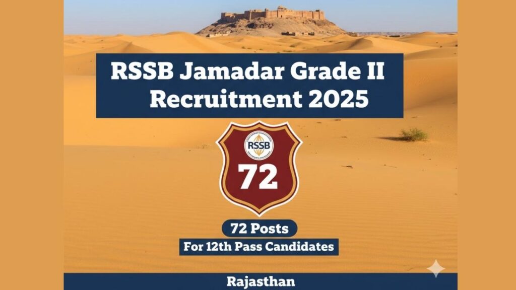 RSSB Jamadar Grade II Recruitment 2025: 72 Posts for 12th Pass Candidates in Rajasthan!