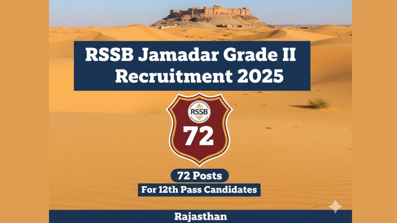 RSSB Jamadar Grade II Recruitment 2025: 72 Posts for 12th Pass Candidates in Rajasthan!